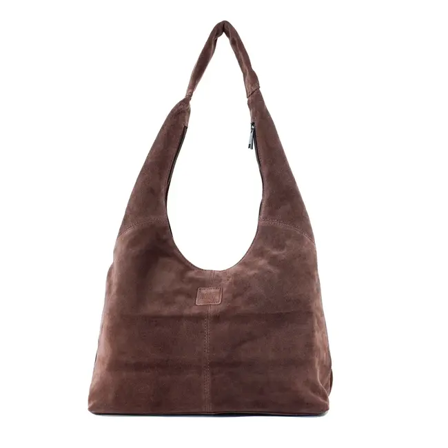Bear Design Suède Shopper/Buideltas 'Pauline' Bruin