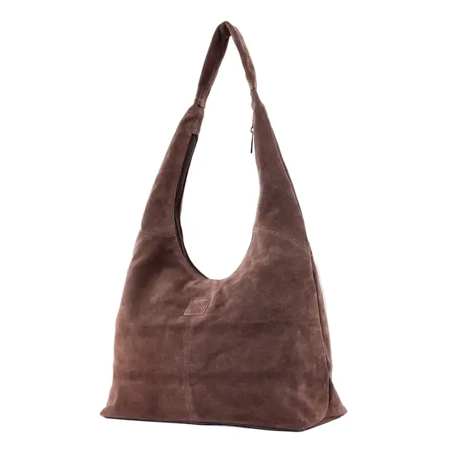 Bear Design Suède Shopper/Buideltas 'Pauline' Bruin