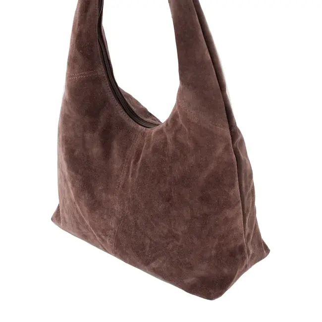 Bear Design Suède Shopper/Buideltas 'Pauline' Bruin