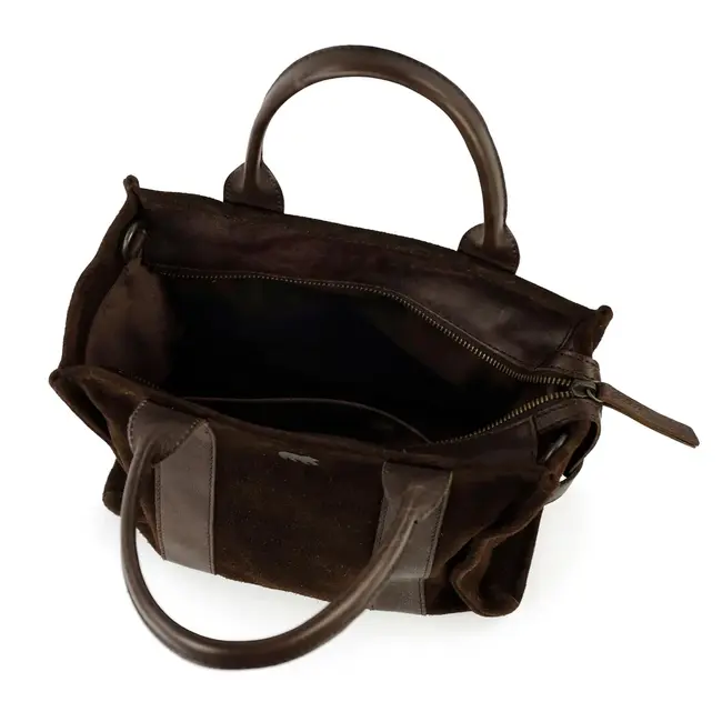 Bear Design Suède Mini Tote Bag 'Nova' Bruin