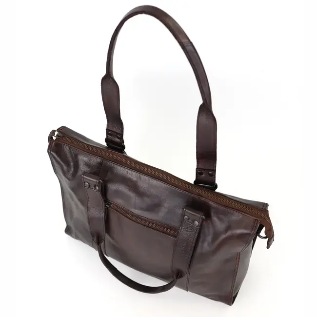 Bear Design Hand/Schoudertas 'Mea' met 15.6” Laptopvak Bruin