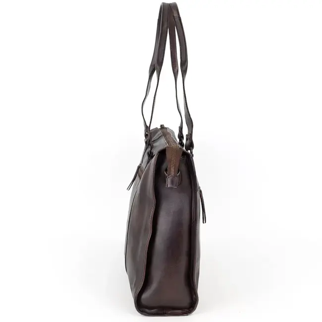 Bear Design Hand/Schoudertas 'Mea' met 15.6” Laptopvak Bruin