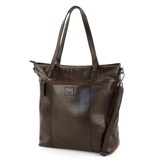 Bear Design Hand/Schoudertas 'Claire' met 15.6” Laptopvak Bruin