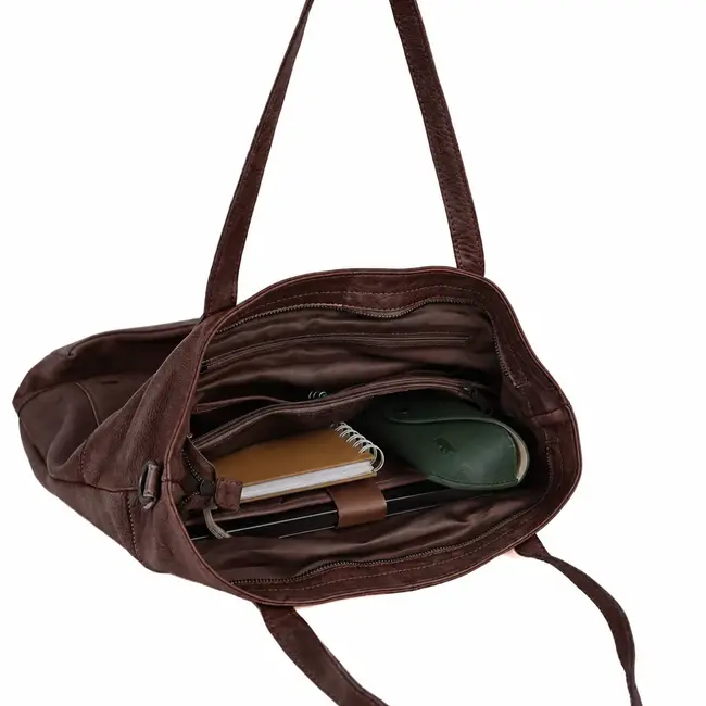 Bear Design Hand/Schoudertas 'Claire' met 15.6” Laptopvak Bruin