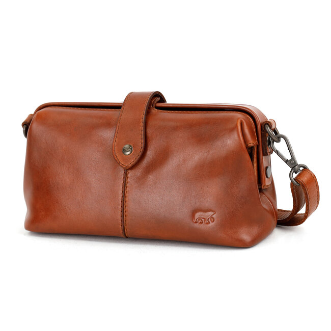 Bear Design Clutch/Dokterstasje 'Rio' Cognac