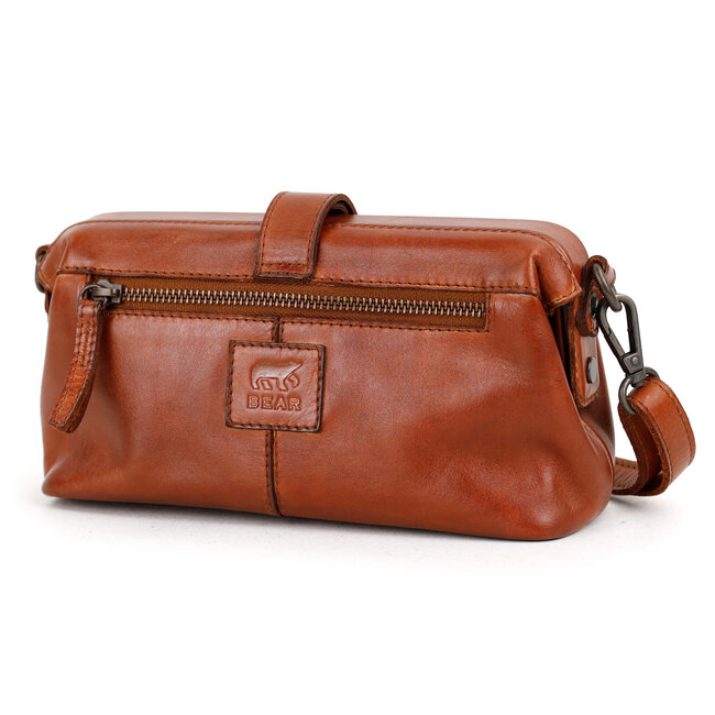 Bear Design Clutch/Dokterstasje 'Rio' Cognac