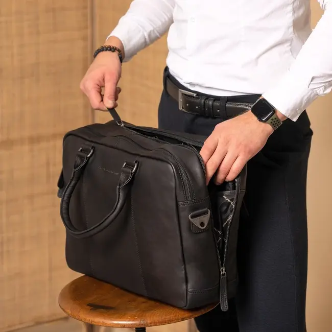 The Chesterfield Brand Laptoptas  15"inch 'Boston' Zwart
