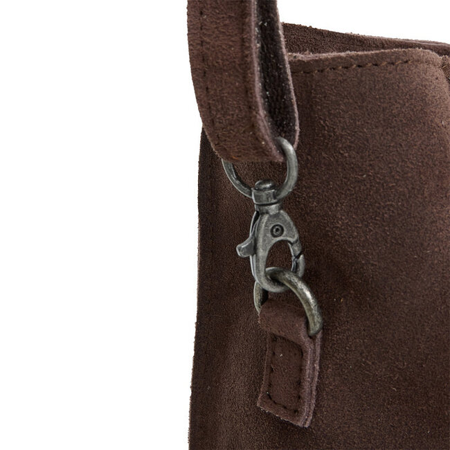 Justified  'Nyra' Suède Bruin - Shopper & Laptop Bag - 14 inch
