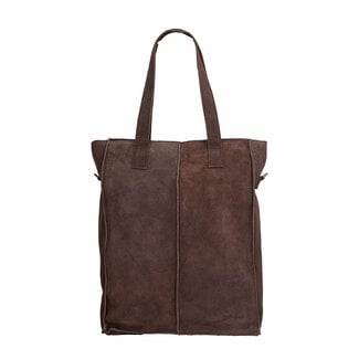 Justified  'Nyra' Suède Bruin - Shopper & Laptop Bag - 14 inch
