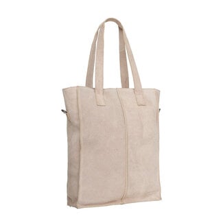 Justified  'Nyra' Suède Beige - Shopper & Laptop Bag - 14 inch
