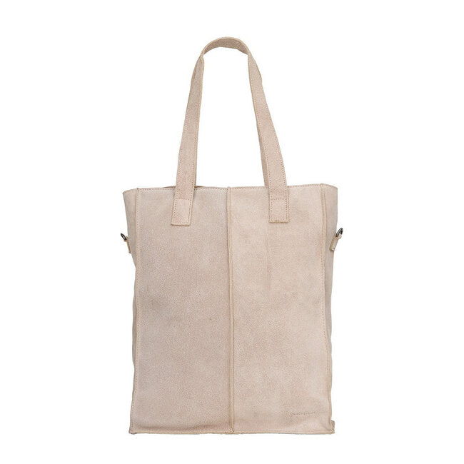 Justified  'Nyra' Suède Beige - Shopper & Laptop Bag - 14 inch