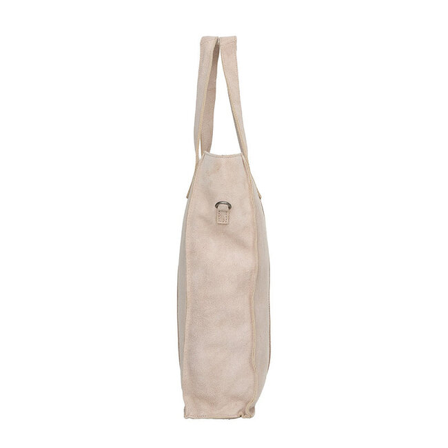 Justified  'Nyra' Suède Beige - Shopper & Laptop Bag - 14 inch