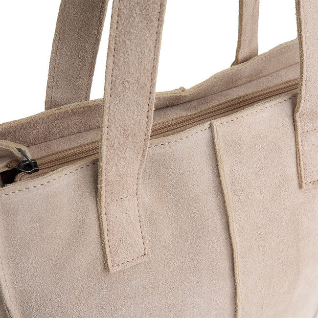 Justified  'Nyra' Suède Beige - Shopper & Laptop Bag - 14 inch
