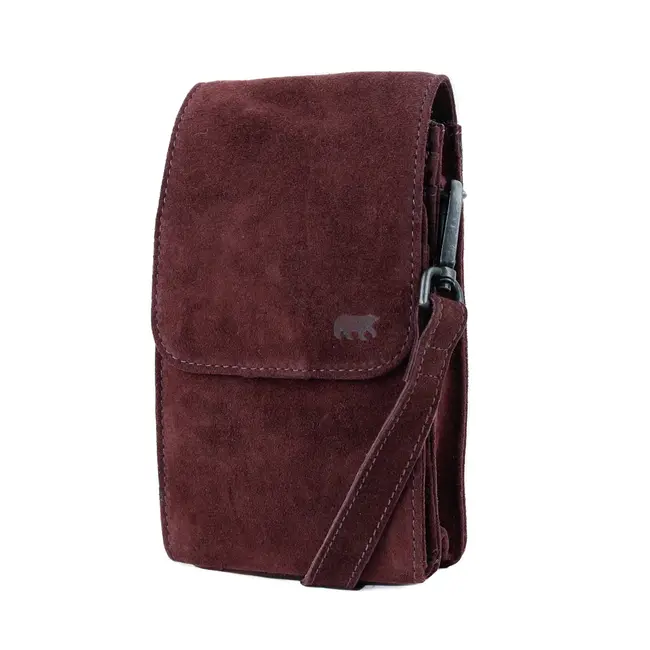 Bear Design Suède Schoudertasje 'Robbie' 2.0 Bordeaux