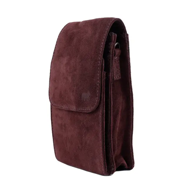 Bear Design Suède Schoudertasje 'Robbie' 2.0 Bordeaux