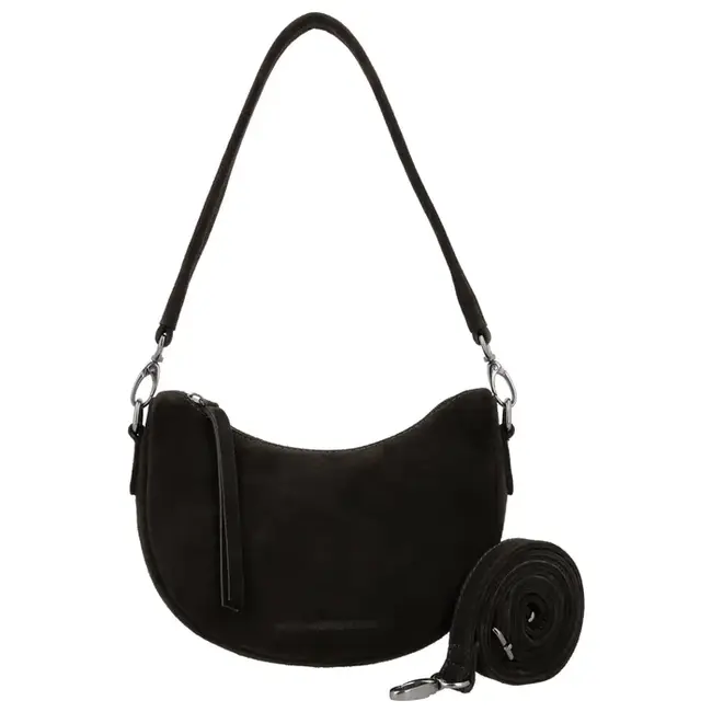 Hide & Stitches Suède Crossbody 'Brazos' Donkerbruin