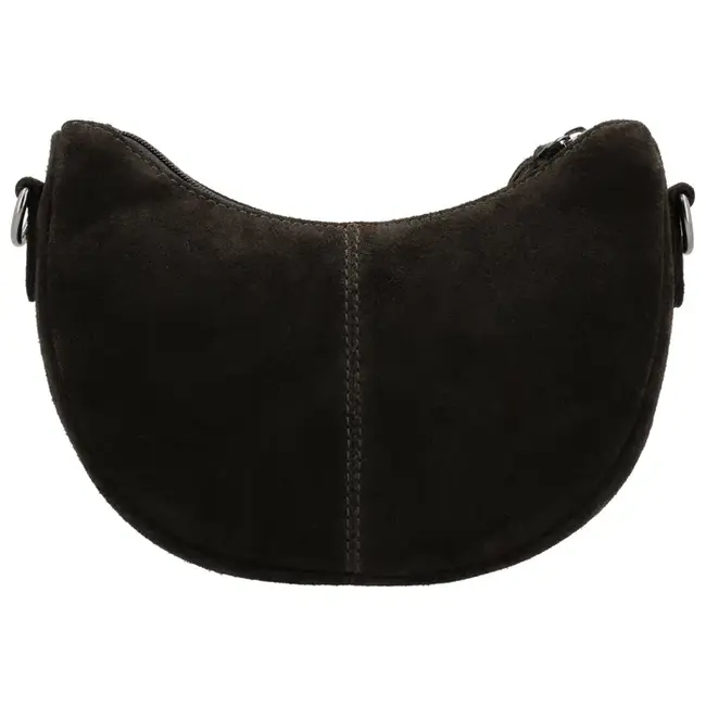 Hide & Stitches Suède Crossbody 'Brazos' Donkerbruin