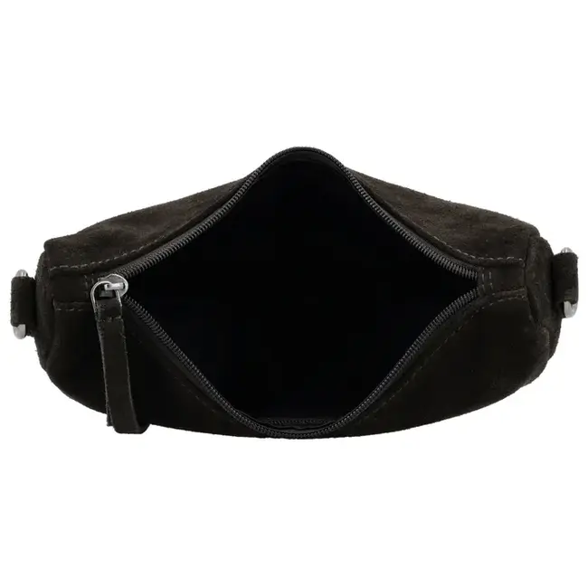 Hide & Stitches Suède Crossbody 'Brazos' Donkerbruin