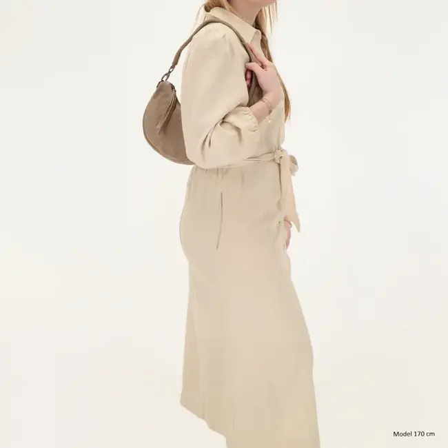 Hide & Stitches Suède Crossbody 'Brazos' Taupe