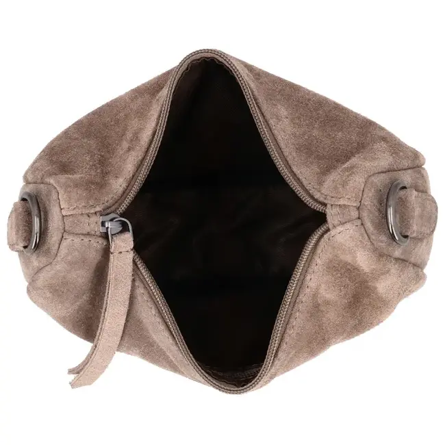 Hide & Stitches Suède Crossbody 'Brazos' Taupe