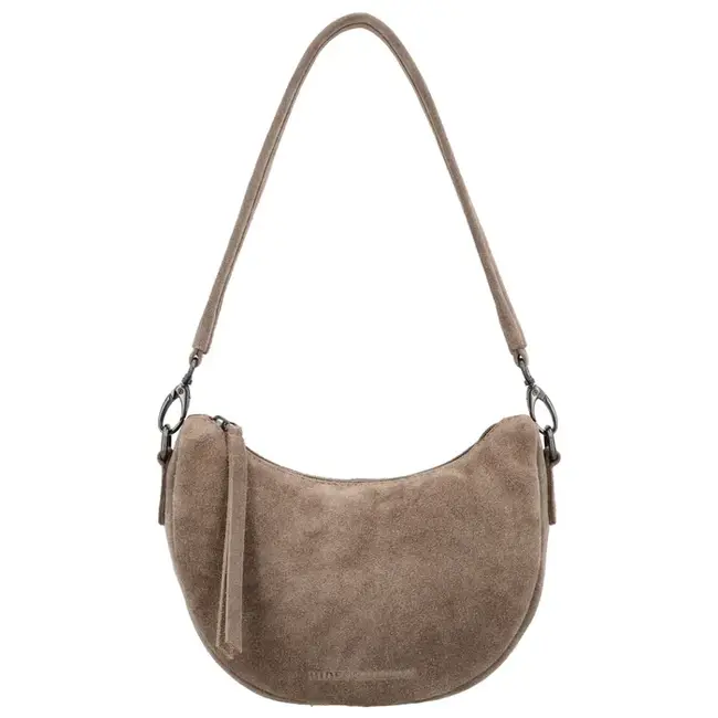Hide & Stitches Suède Crossbody 'Brazos' Taupe