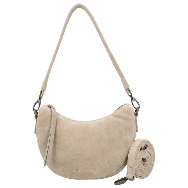 Hide & Stitches Suède Crossbody 'Brazos' Beige
