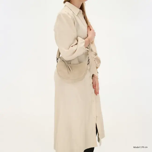 Hide & Stitches Suède Crossbody 'Brazos' Beige