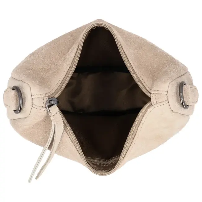 Hide & Stitches Suède Crossbody 'Brazos' Beige