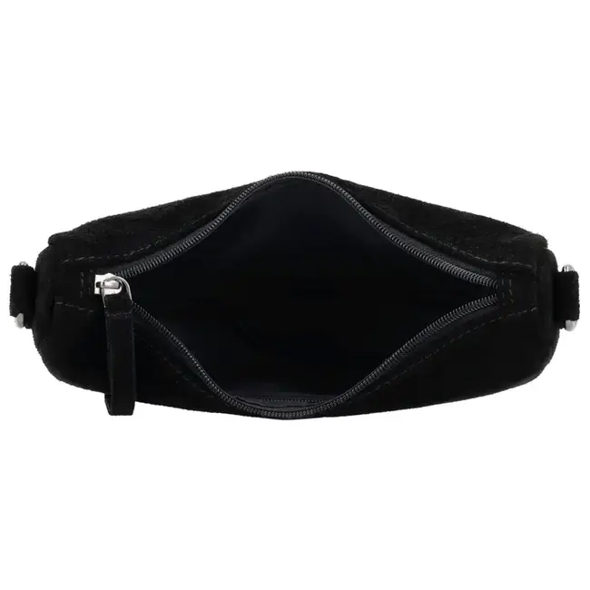 Hide & Stitches Suède Crossbody 'Brazos' Zwart