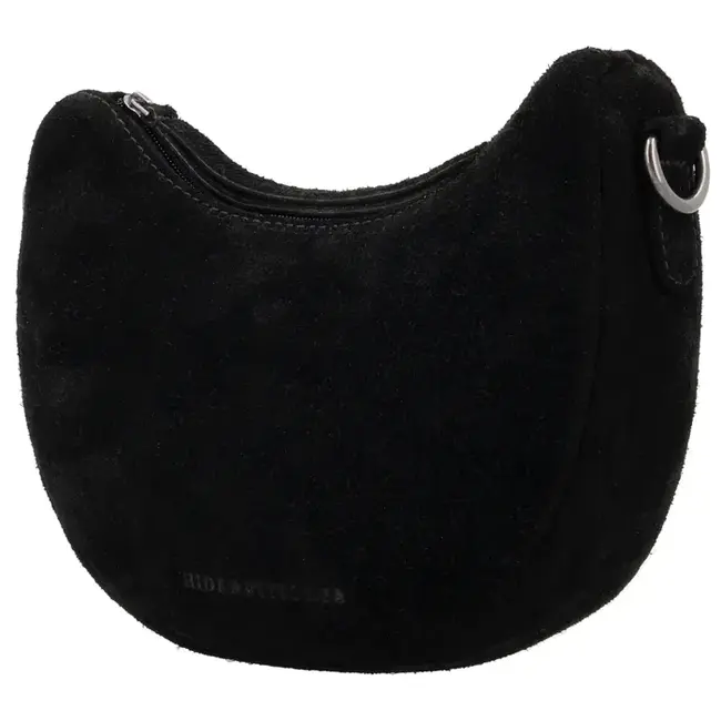 Hide & Stitches Suède Crossbody 'Brazos' Zwart