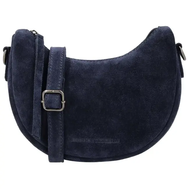 Hide & Stitches Suède Crossbody 'Brazos' Blauw