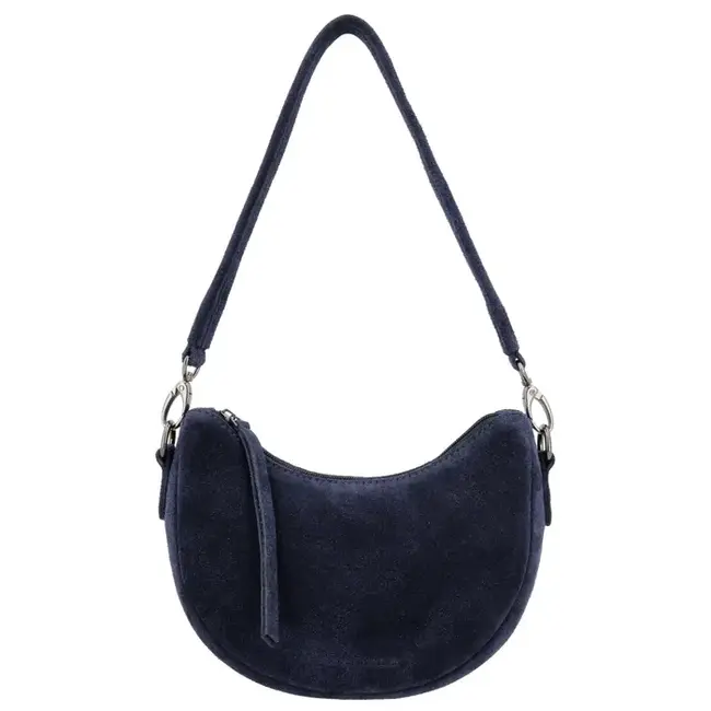 Hide & Stitches Suède Crossbody 'Brazos' Blauw