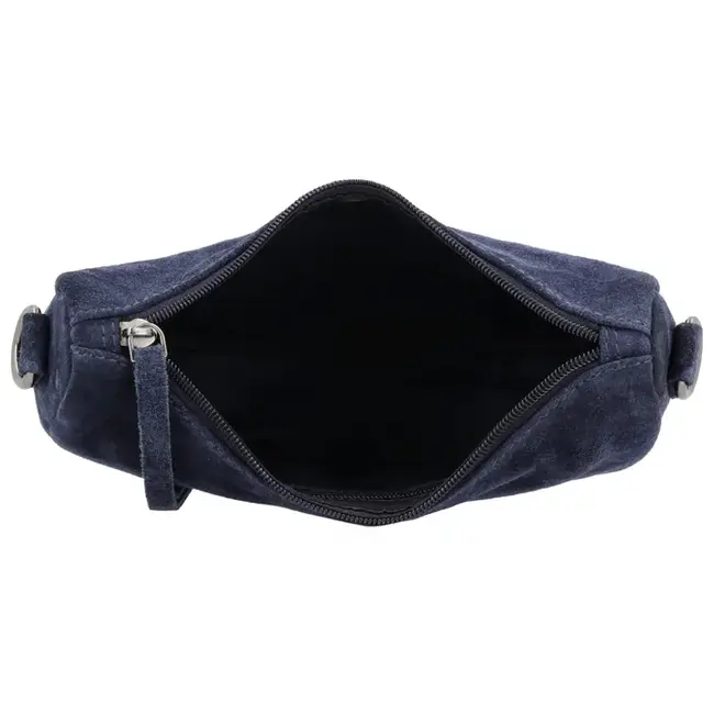 Hide & Stitches Suède Crossbody 'Brazos' Blauw