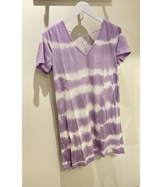 TIE DYE LILA T SHIRT DRESS