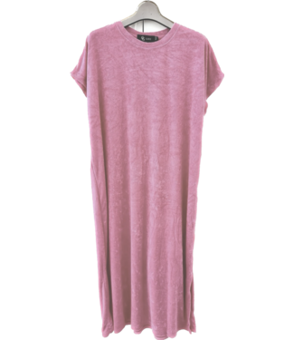 MILA  & ME JONI LONG T-SHIRT DRESS BABY PINK ONE SIZE