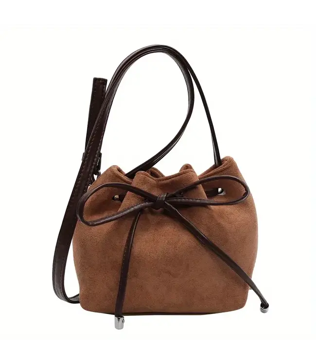 JOAN BALLOON BAG SUEDE BROWN