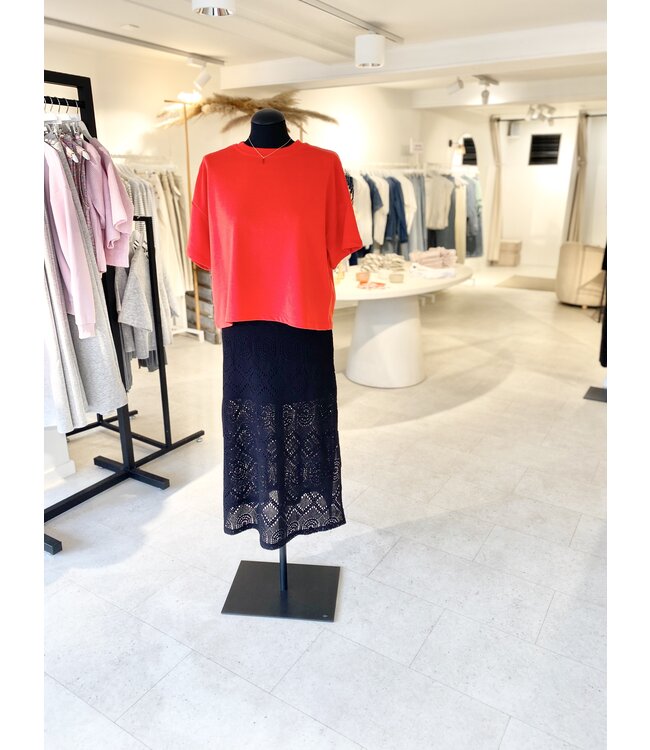 PCSONNIE HW MIDI SKIRT BL