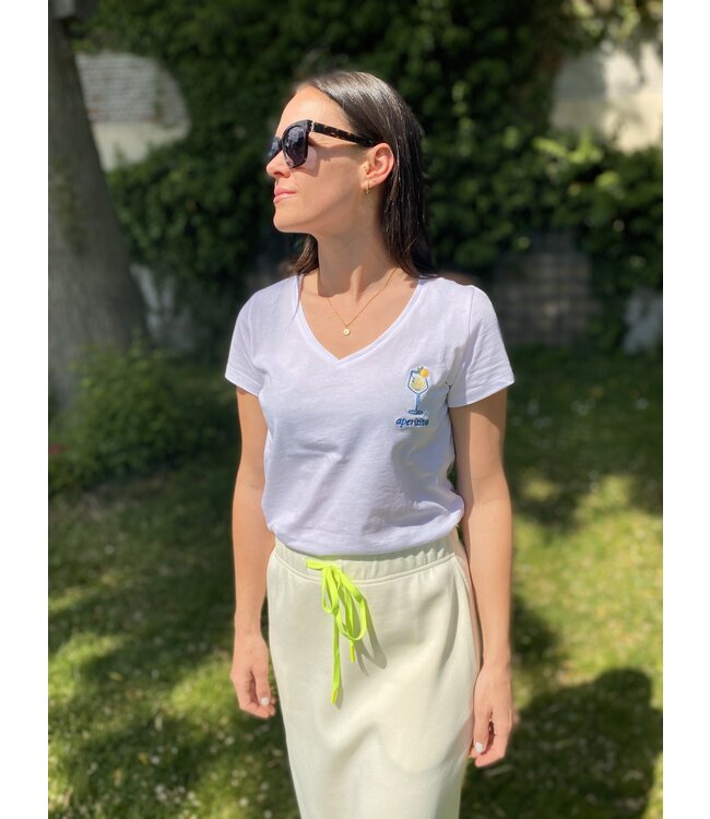 PCTUA SS V NECK PRINTED T-SHIRT