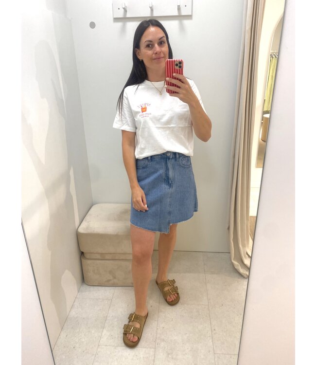 PCTASHA ASSYMETRIC DENIM SKIRT