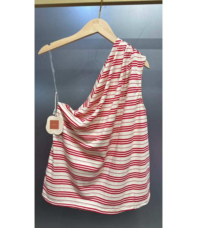 ONE SHOULDER STRIPE TOP RE