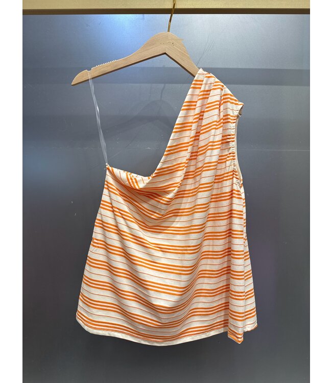 ONE SHOULDER STRIPE TOP OR