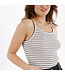 FINE RIB KNIT TOP STRIPES YE