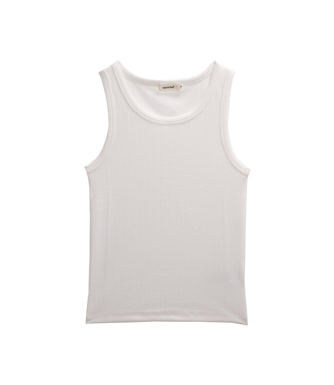 THE BASIC TANK TOP STRETCH RIB WH