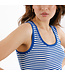 STRIPED BRIGHT BLUE FINE KNIT TOP