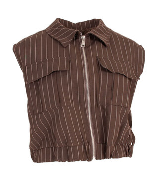 ZIPPER GILET STRIPE BR
