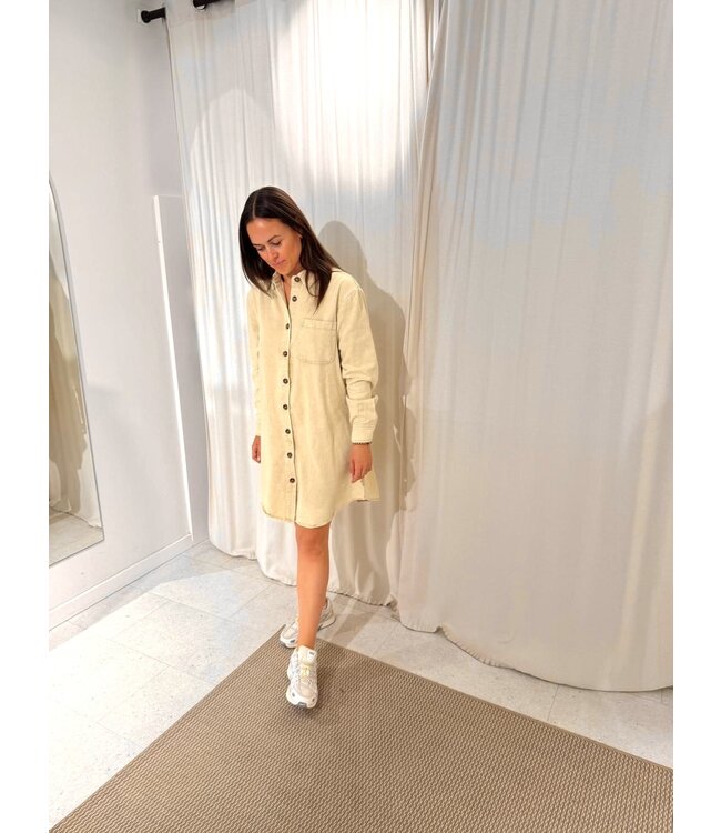 SOFT BUTTON DENIM DRESS BE