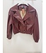 SELENE FAUX LEATHER TRENCH BURGUNDY ONE SIZE