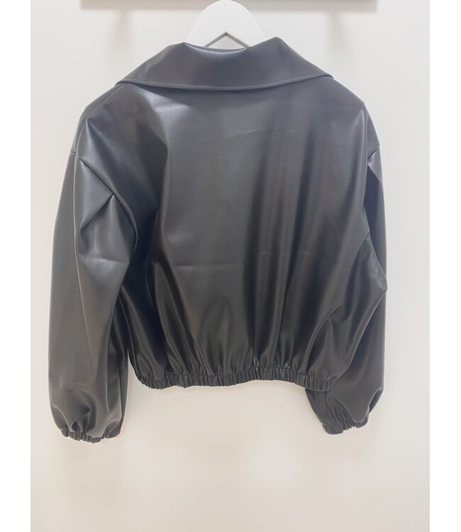 SELENE FAUX LEATHER TRENCH BLACK ONE SIZE