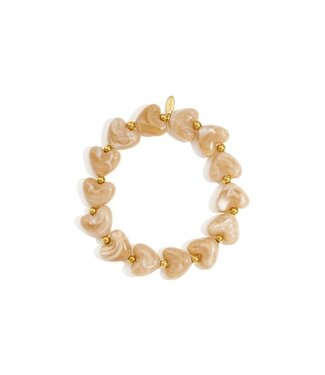 MILA  & ME HARTJES ARMBAND TAUPE