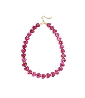 MILA  & ME HARTJES KETTING FUCHSIA